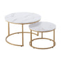 Nesting Coffee Table Set of 2, 700 mm Round Coffee Table, Nesting Tables for Small Place, Vintage End Side V952-QTZTMYXKJTT2V611W001V0