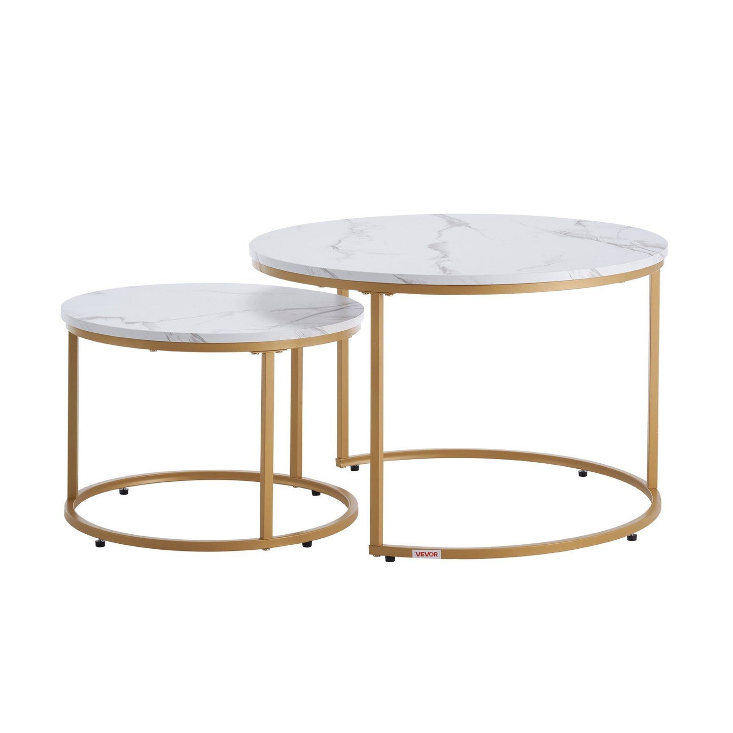 Nesting Coffee Table Set of 2, 700 mm Round Coffee Table, Nesting Tables for Small Place, Vintage End Side V952-QTZTMYXKJTT2V611W001V0