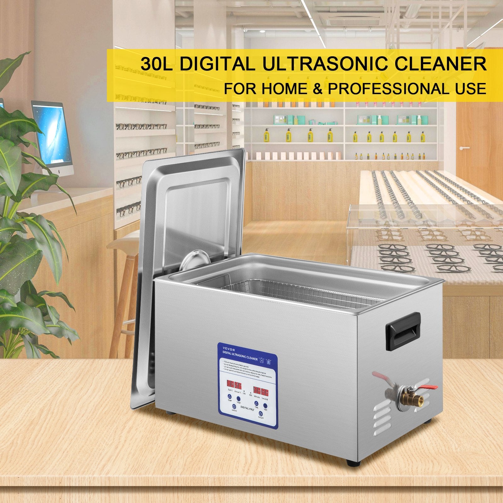 Digital Ultrasonic Cleaner 30L Ultrasonic Cleaning Machine 40kHz Sonic Cleaner Machine 316 & 304 Stainless V952-QX30L316-220VBWIVV3
