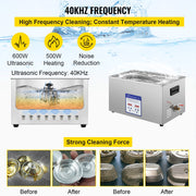 Digital Ultrasonic Cleaner 30L Ultrasonic Cleaning Machine 40kHz Sonic Cleaner Machine 316 & 304 Stainless V952-QX30L316-220VBWIVV3