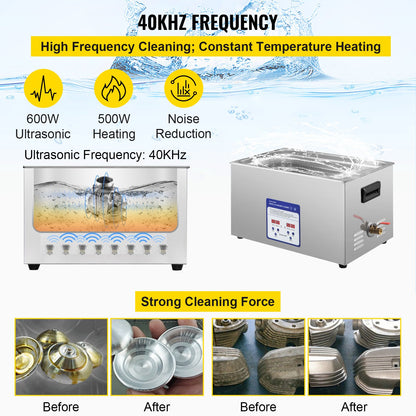 Digital Ultrasonic Cleaner 30L Ultrasonic Cleaning Machine 40kHz Sonic Cleaner Machine 316 & 304 Stainless V952-QX30L316-220VBWIVV3