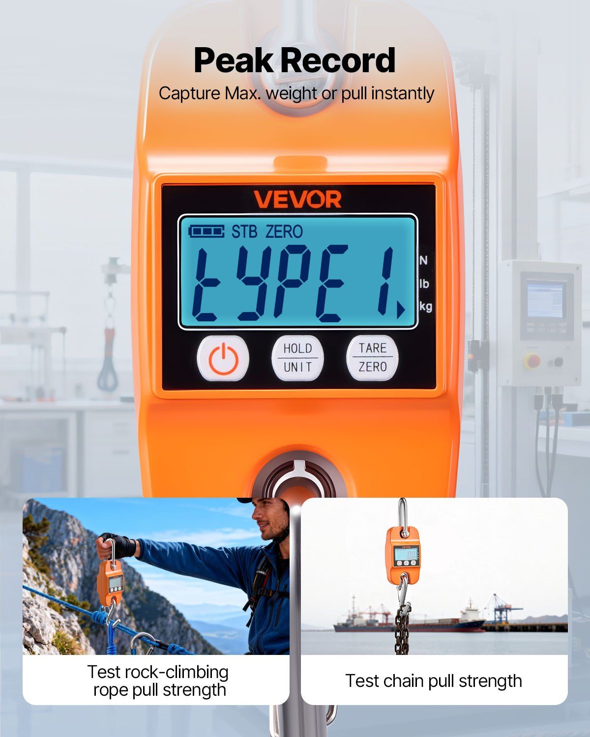Digital Crane Scale, 880 lbs/400 kg Max Capacity, Handheld Hanging Scale with Cast Aluminum Case & LCD V952-QXDCDZK50GSL39EAN001V9