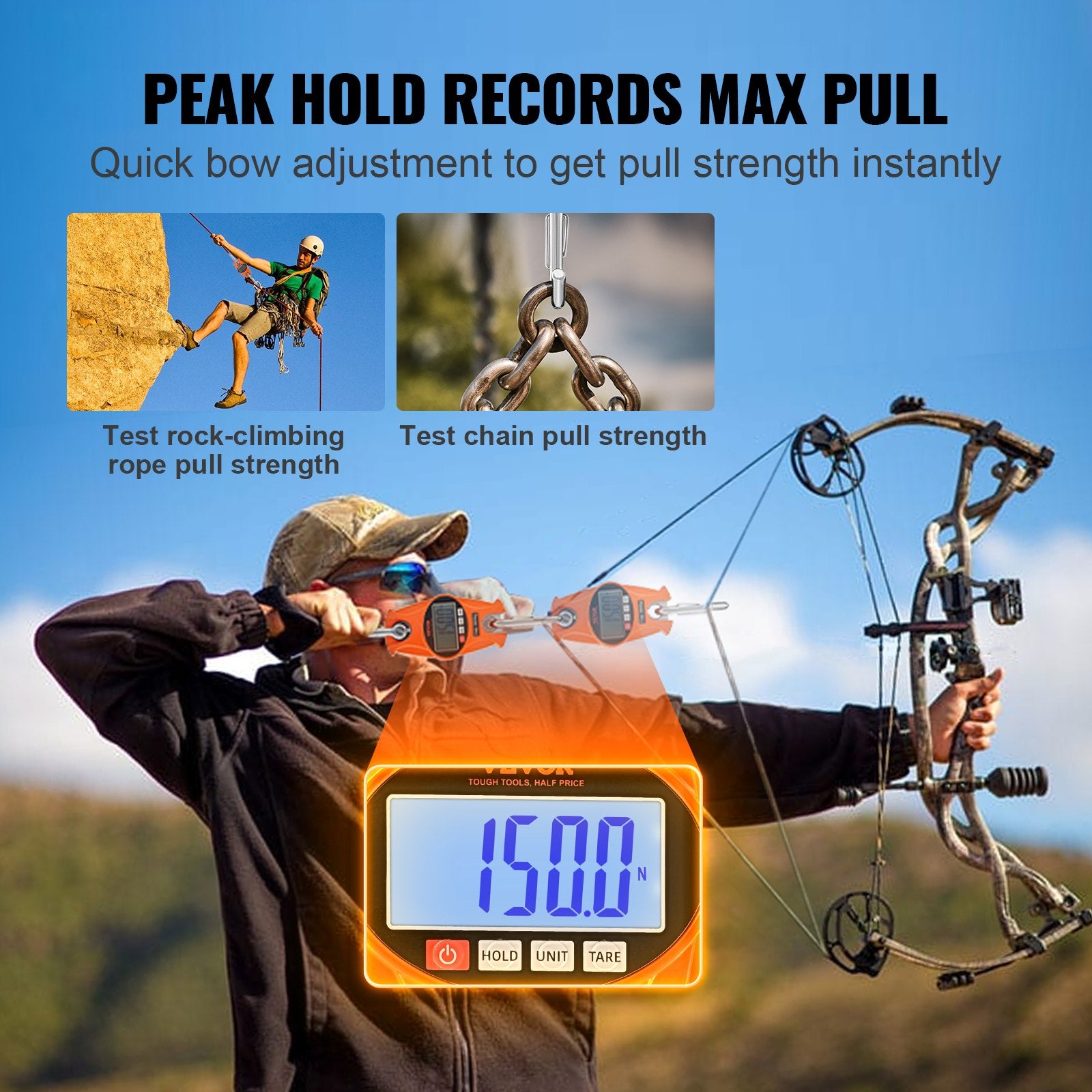 Digital Crane Scale, 660 lbs/300 kg, Industrial Heavy Duty Hanging Scale with Cast Aluminum Case & LCD V952-QXDCPTK50GLQF3X0YV9