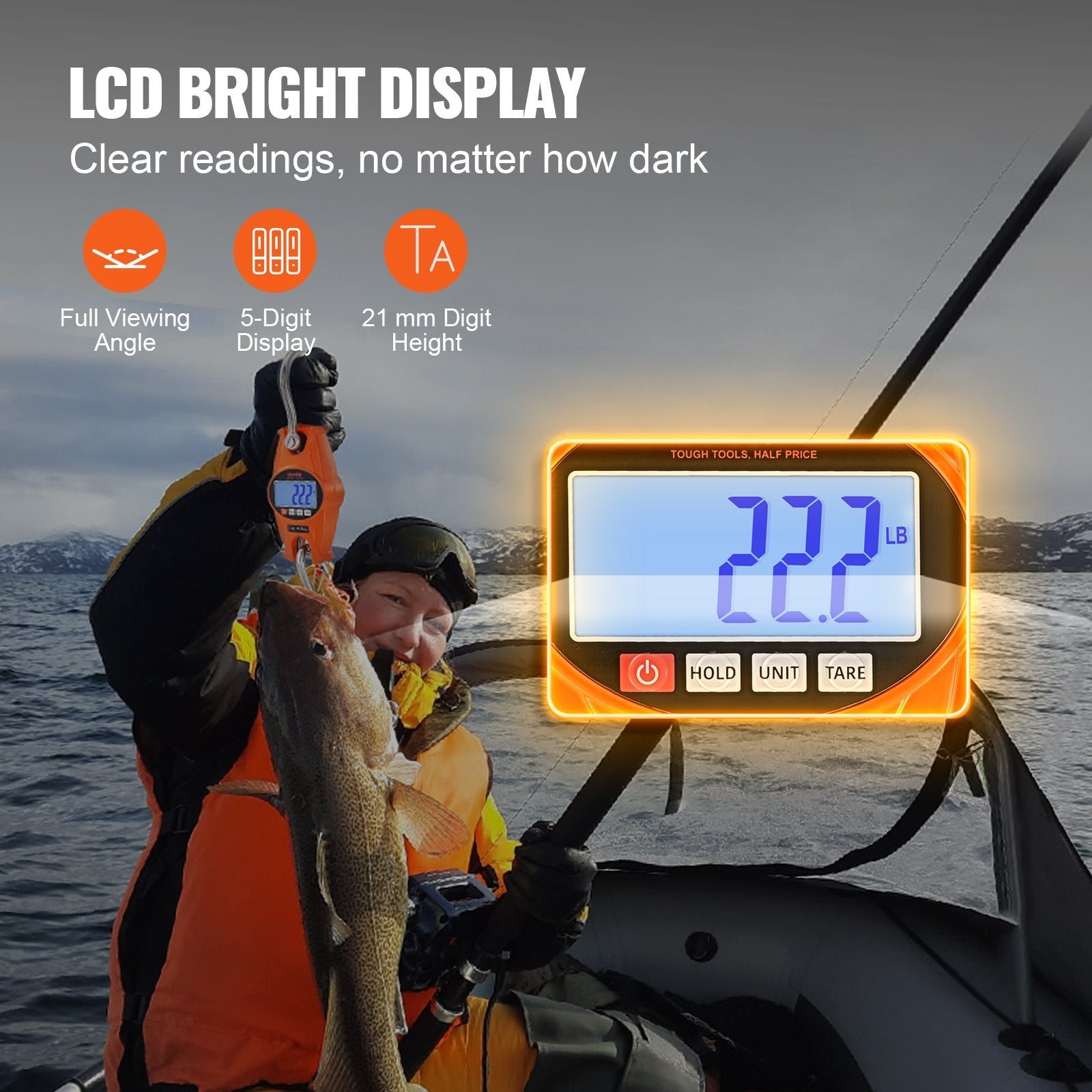 Digital Crane Scale, 660 lbs/300 kg, Industrial Heavy Duty Hanging Scale with Cast Aluminum Case & LCD V952-QXDCPTK50GLQF3X0YV9