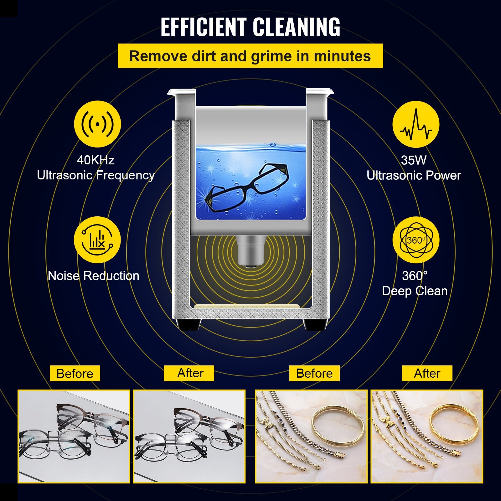 0.8L Professional Ultrasonic Cleaner 304 Stainless Steel Digital Lab Ultrasonic Cleaner with Timer for V952-QXJ0.8LCSB0000001V3