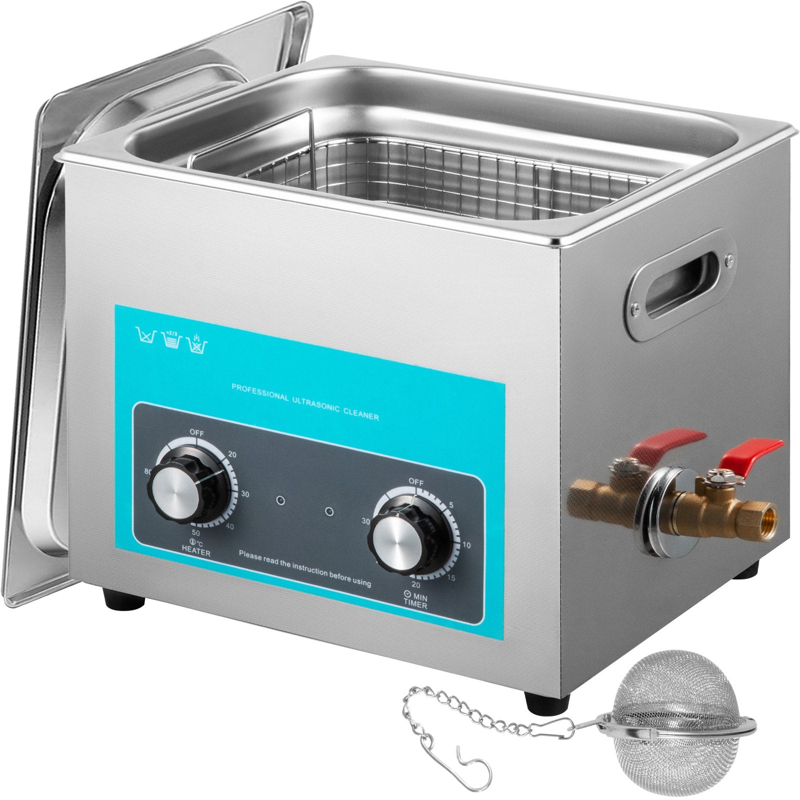 Ultrasonic Jewelry Cleaner with Heater Timer for Cleaning Eyeglass Rings Dentures Music Instruments V952-QXJ10LXNS00000001V3