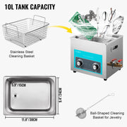 Ultrasonic Jewelry Cleaner with Heater Timer for Cleaning Eyeglass Rings Dentures Music Instruments V952-QXJ10LXNS00000001V3