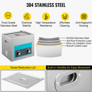 Ultrasonic Jewelry Cleaner with Heater Timer for Cleaning Eyeglass Rings Dentures Music Instruments V952-QXJ10LXNS00000001V3