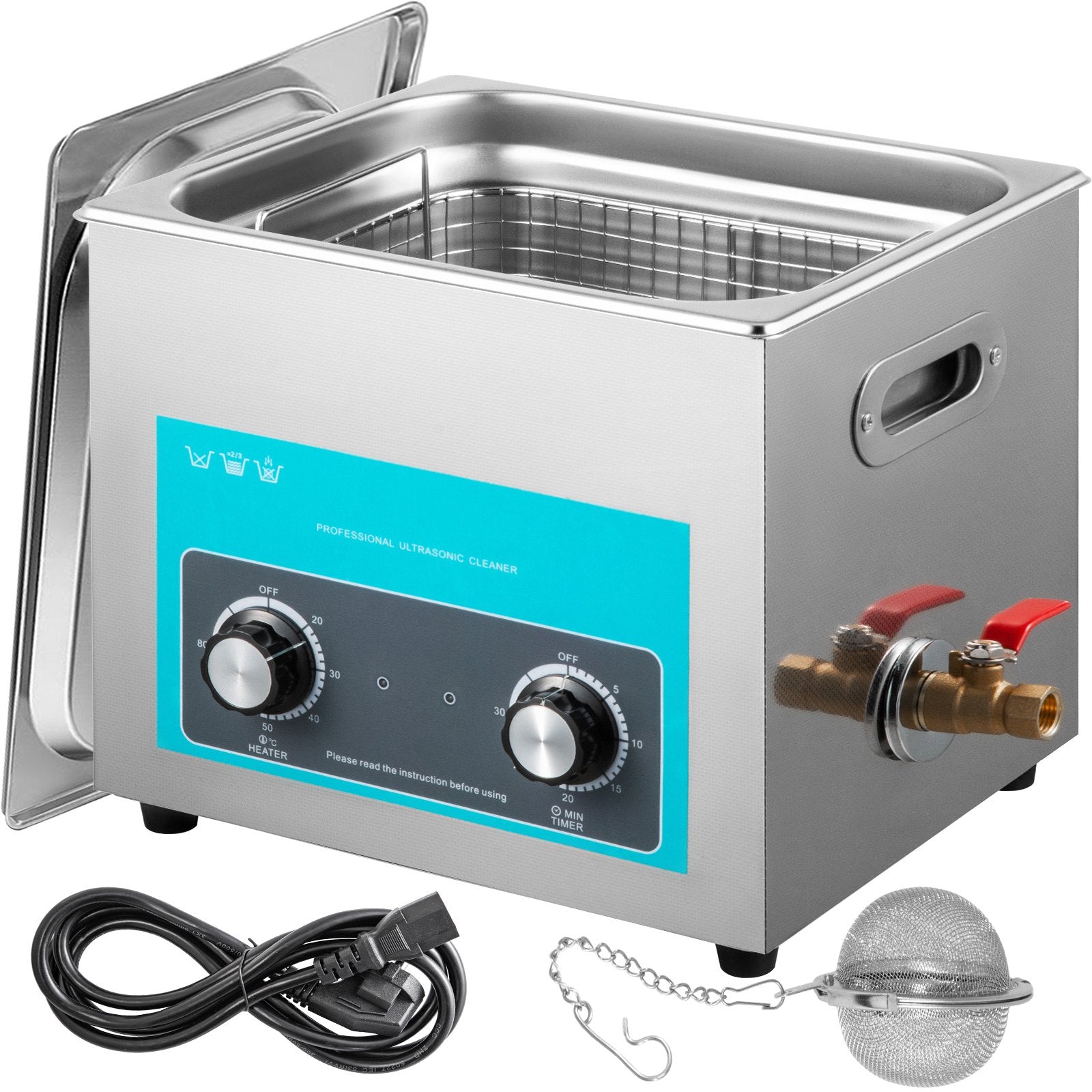 Ultrasonic Jewelry Cleaner with Heater Timer for Cleaning Eyeglass Rings Dentures Music Instruments V952-QXJ10LXNS00000001V3