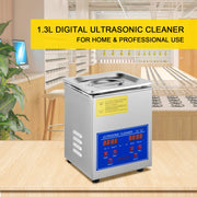 Ultrasonic Cleaner 1.3 L Ultrasonic Parts Cleaner with Heater Timer, V952-QXJ1.3LCSB0000001V3