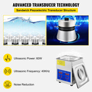 Ultrasonic Cleaner 1.3 L Ultrasonic Parts Cleaner with Heater Timer, V952-QXJ1.3LCSB0000001V3