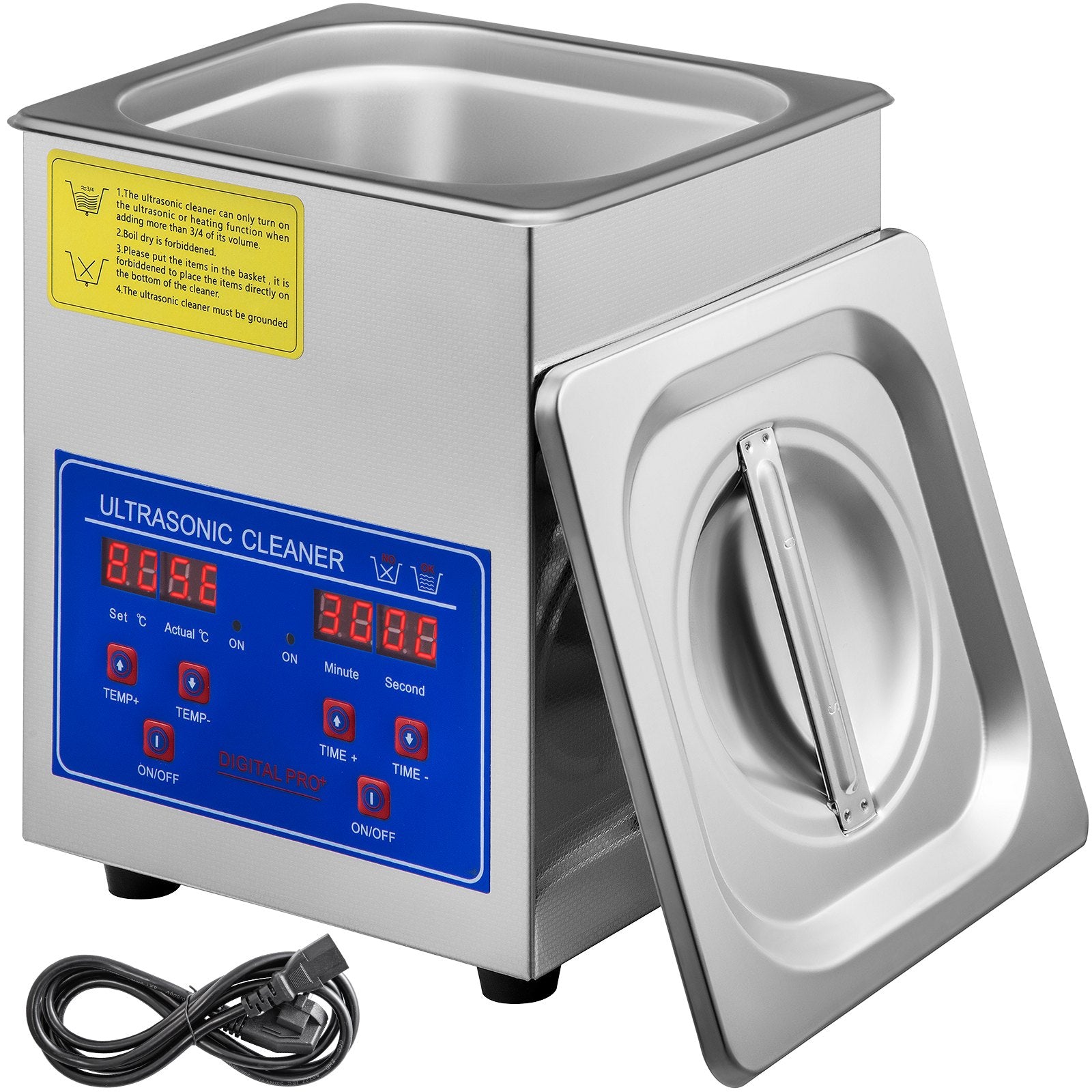 Ultrasonic Cleaner 1.3 L Ultrasonic Parts Cleaner with Heater Timer, V952-QXJ1.3LCSB0000001V3