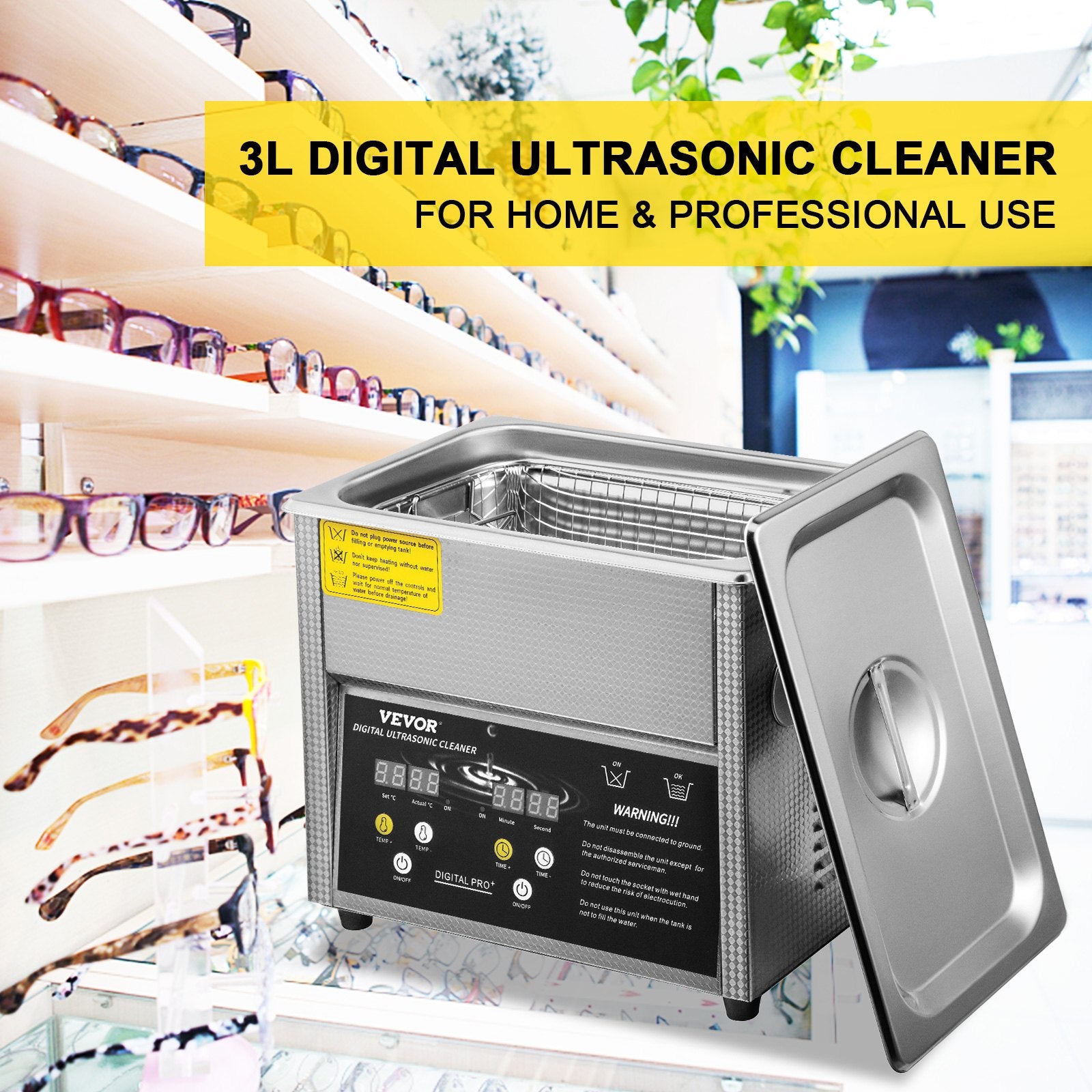 Digital Ultrasonic Cleaner 3L Ultrasonic Cleaning Machine 220V 50kHz Sonic Cleaner Machine 304 Stainless V952-QXJ3LNXMHMBAC0001V3