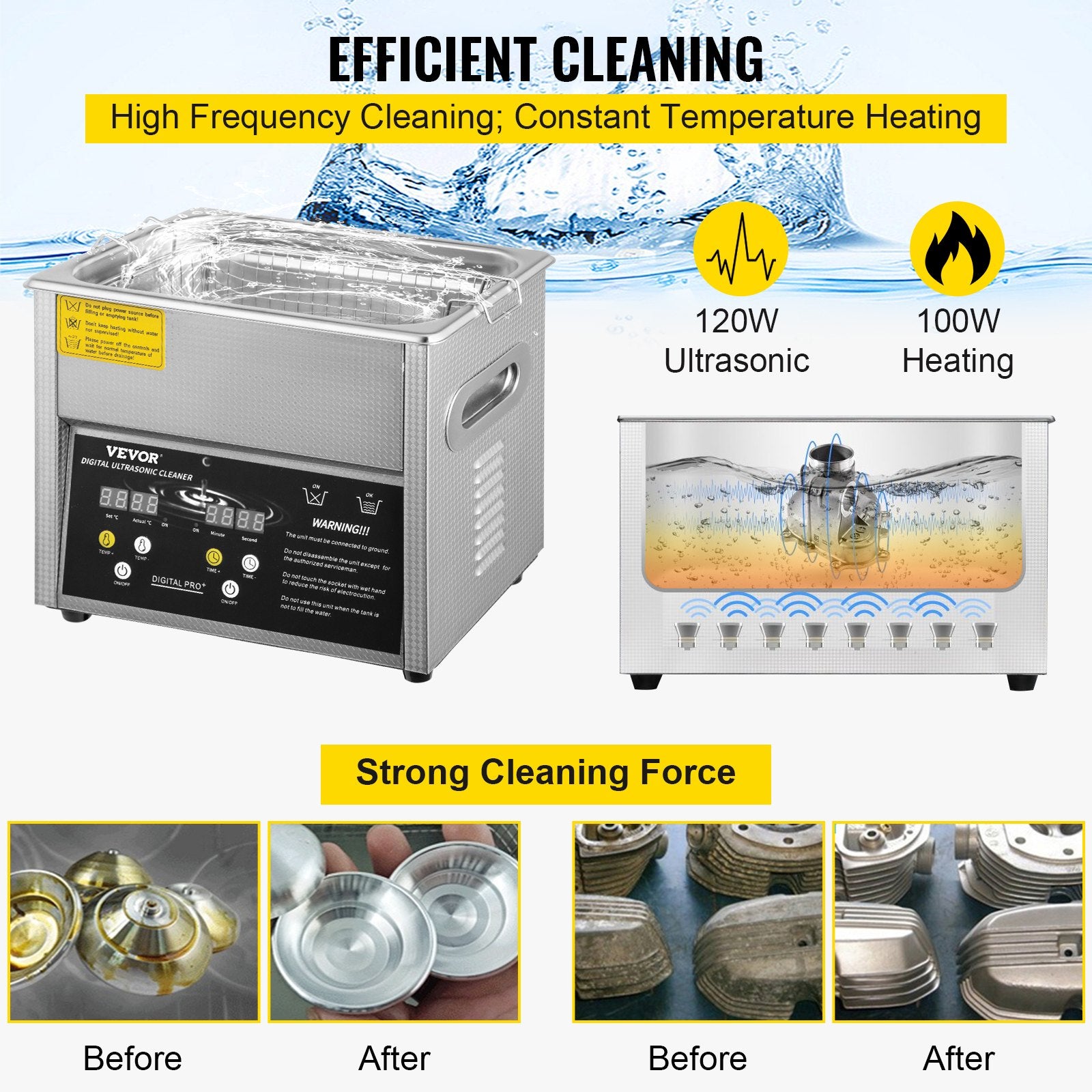 Digital Ultrasonic Cleaner 3L Ultrasonic Cleaning Machine 220V 50kHz Sonic Cleaner Machine 304 Stainless V952-QXJ3LNXMHMBAC0001V3