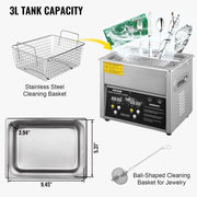 Digital Ultrasonic Cleaner 3L Ultrasonic Cleaning Machine 220V 50kHz Sonic Cleaner Machine 304 Stainless V952-QXJ3LNXMHMBAC0001V3