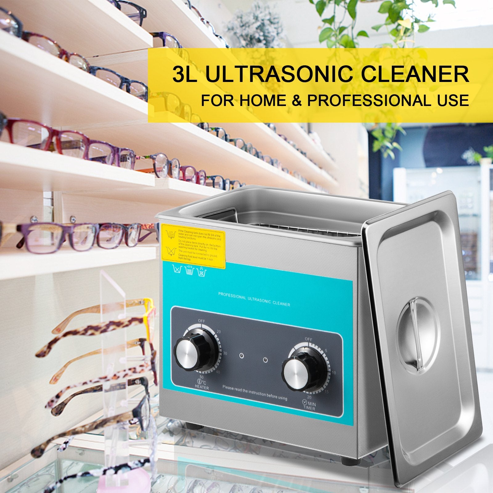Knob Ultrasonic Cleaner 3L 40kHz Ultrasonic Cleaning Machine Knob Control Sonic Cleaner 304 Stainless Steel V952-QXJSXNQXJ3L000001V3