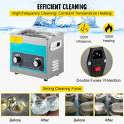 Knob Ultrasonic Cleaner 3L 40kHz Ultrasonic Cleaning Machine Knob Control Sonic Cleaner 304 Stainless Steel V952-QXJSXNQXJ3L000001V3