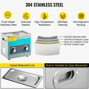 Knob Ultrasonic Cleaner 3L 40kHz Ultrasonic Cleaning Machine Knob Control Sonic Cleaner 304 Stainless Steel V952-QXJSXNQXJ3L000001V3