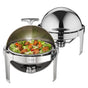 Roll Top Chafing Dish Buffet Set, 5.5L 2 Pack, Stainless Steel Chafer with 2 Full Size Pans, Round Catering V952-QXKCLJTQX26QT6HT8V0
