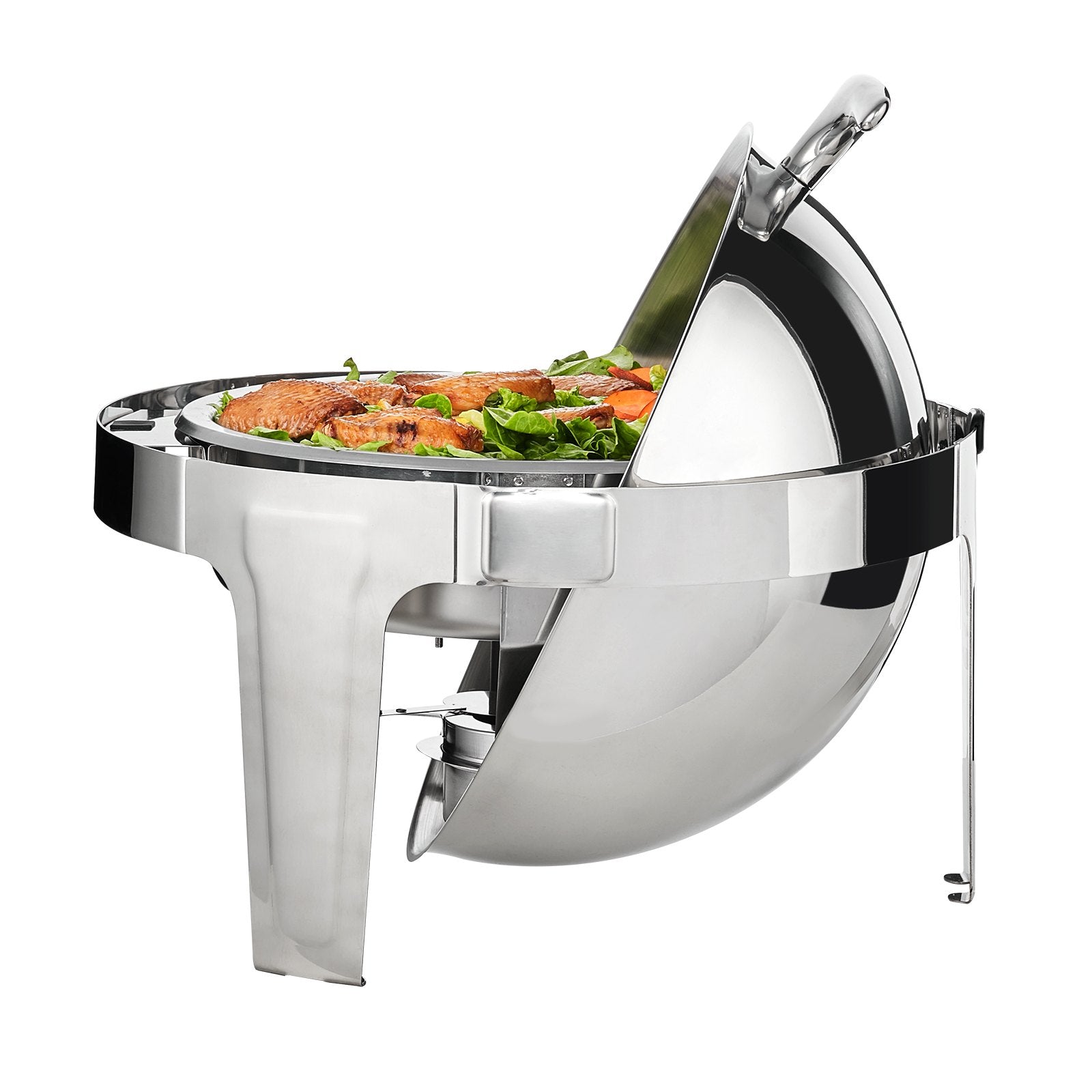 Roll Top Chafing Dish Buffet Set, 5.5L 2 Pack, Stainless Steel Chafer with 2 Full Size Pans, Round Catering V952-QXKCLJTQX26QT6HT8V0