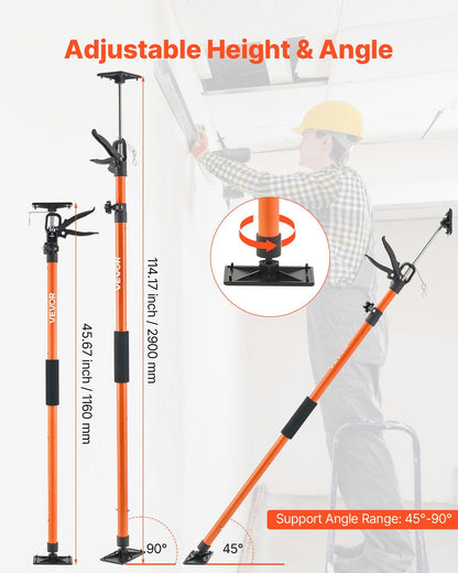 Cabinet Jack Support Pole, 2-Pack, 116-290 cm Steel Telescopic Quick Support Rod, Adjustable 3rd Hand System V952-QXKSCG2PCS45I1VOG001V0