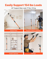 Cabinet Jack Support Pole, 2-Pack, 116-290 cm Steel Telescopic Quick Support Rod, Adjustable 3rd Hand System V952-QXKSCG2PCS45I1VOG001V0