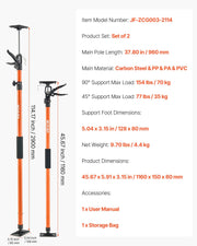 Cabinet Jack Support Pole, 2-Pack, 116-290 cm Steel Telescopic Quick Support Rod, Adjustable 3rd Hand System V952-QXKSCG2PCS45I1VOG001V0