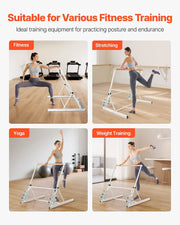 Ballet Barre, Freestanding Portable Barre Bar, Home Fitness Exercise Equipment for Abs, Arms, Strength, and V952-QXLDBLWG1GHG5HME3001V0