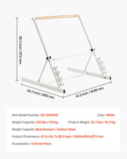 Ballet Barre, Freestanding Portable Barre Bar, Home Fitness Exercise Equipment for Abs, Arms, Strength, and V952-QXLDBLWG1GHG5HME3001V0