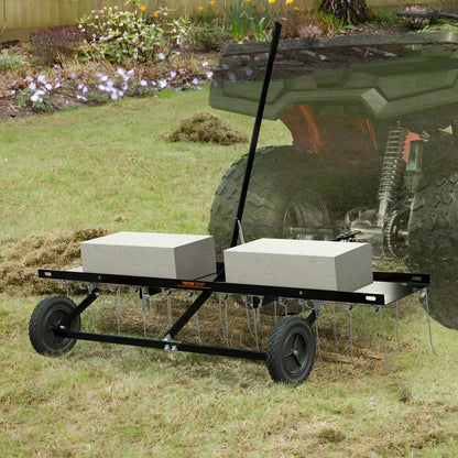 Tow Behind Dethatcher, 1219mm Tow Dethatcher with 24 Spring Steel Tines, Lawn Dethatcher Rake for ATV or V952-QXSCJ48QYGLJ9DV44V0
