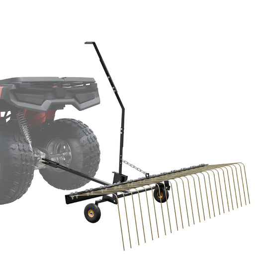 Tow Behind Dethatcher, 1.5m Tow Dethatcher with 24 Steel Tines, Lawn Dethatcher Rake for ATV or Mower, Tow V952-QXSCJ60QYGLJUL9E5V0