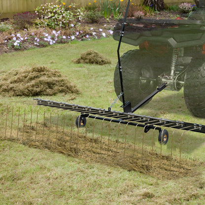Tow Behind Dethatcher, 1.5m Tow Dethatcher with 24 Steel Tines, Lawn Dethatcher Rake for ATV or Mower, Tow V952-QXSCJ60QYGLJUL9E5V0