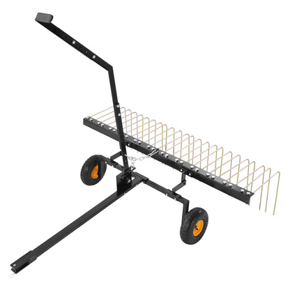 Tow Behind Dethatcher, 1.5m Tow Dethatcher with 24 Steel Tines, Lawn Dethatcher Rake for ATV or Mower, Tow V952-QXSCJ60QYGLJUL9E5V0