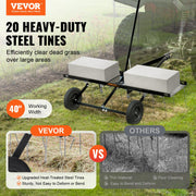 Tow Behind Dethatcher, 1015mm Tow Dethatcher with 20 Spring Steel Tines, Lawn Dethatcher Rake for ATV or V952-QXSCJDHC40QYY2E4BV0