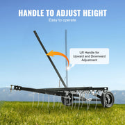 Tow Behind Dethatcher, 1015mm Tow Dethatcher with 20 Spring Steel Tines, Lawn Dethatcher Rake for ATV or V952-QXSCJDHC40QYY2E4BV0