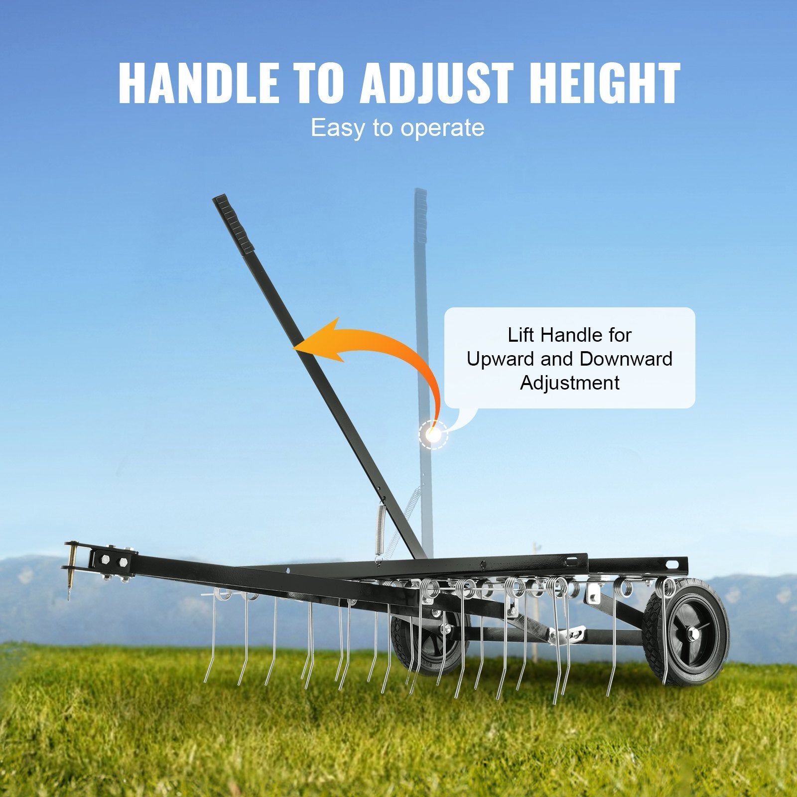 Tow Behind Dethatcher, 1015mm Tow Dethatcher with 20 Spring Steel Tines, Lawn Dethatcher Rake for ATV or V952-QXSCJDHC40QYY2E4BV0