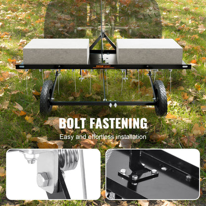 Tow Behind Dethatcher, 1015mm Tow Dethatcher with 20 Spring Steel Tines, Lawn Dethatcher Rake for ATV or V952-QXSCJDHC40QYY2E4BV0