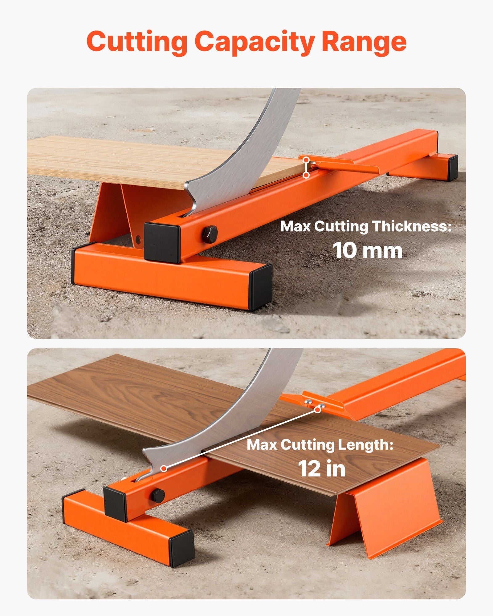 304.8mm Vinyl Floor Cutter, 10mm Thick Laminate Flooring Cutter with Cutting Angle Guide, Rubber Handle, V952-QXSDBQGJ12IN3B4GH001V0