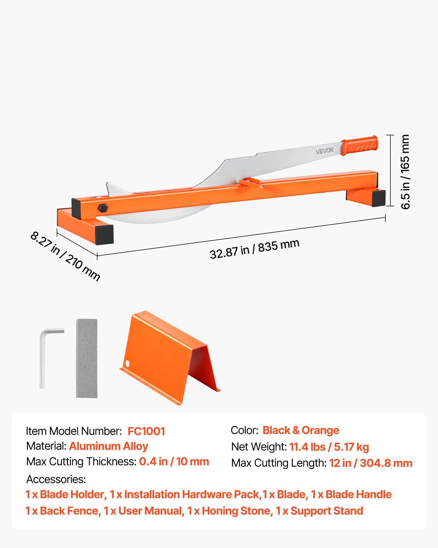304.8mm Vinyl Floor Cutter, 10mm Thick Laminate Flooring Cutter with Cutting Angle Guide, Rubber Handle, V952-QXSDBQGJ12IN3B4GH001V0