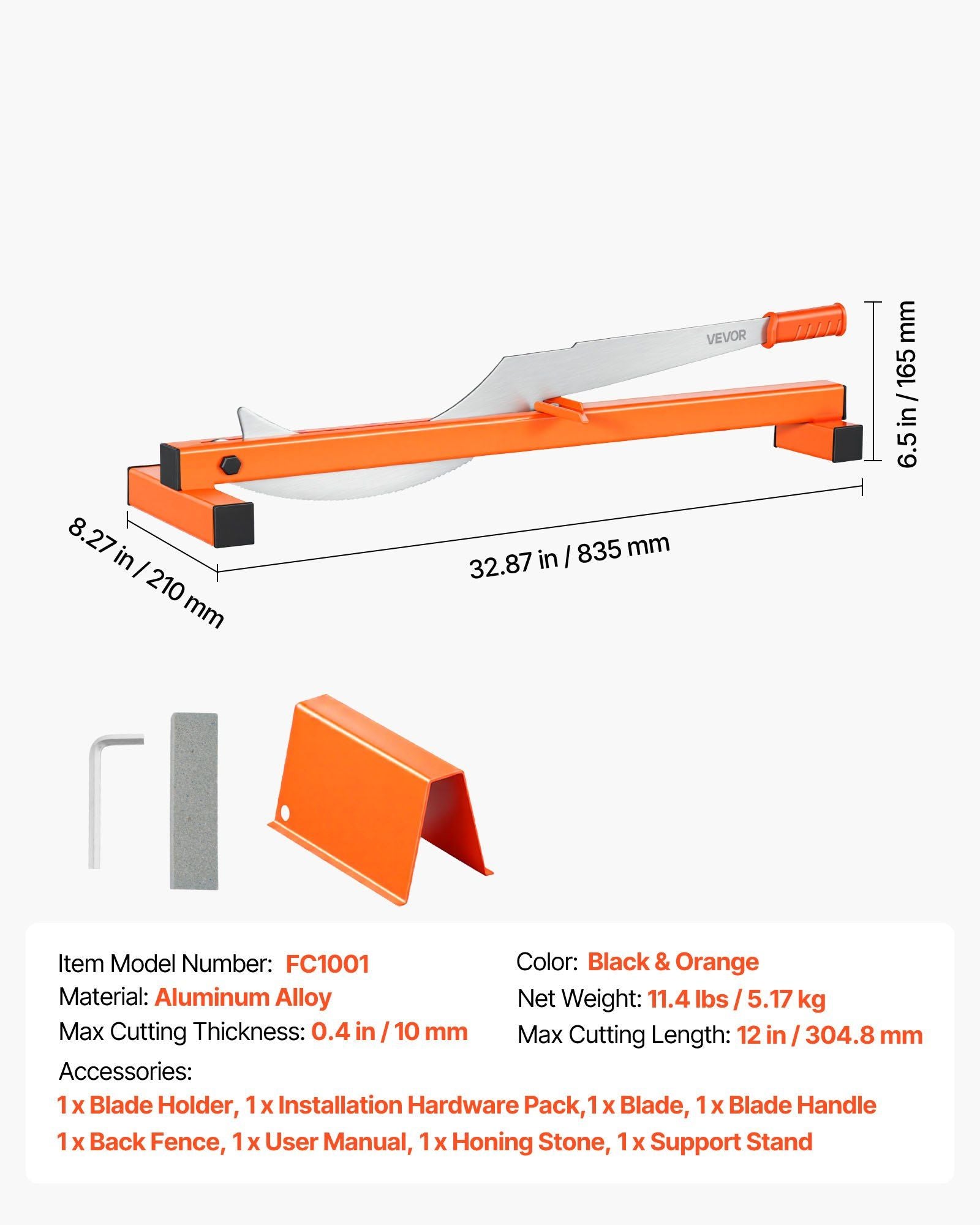 304.8mm Vinyl Floor Cutter, 10mm Thick Laminate Flooring Cutter with Cutting Angle Guide, Rubber Handle, V952-QXSDBQGJ12IN3B4GH001V0