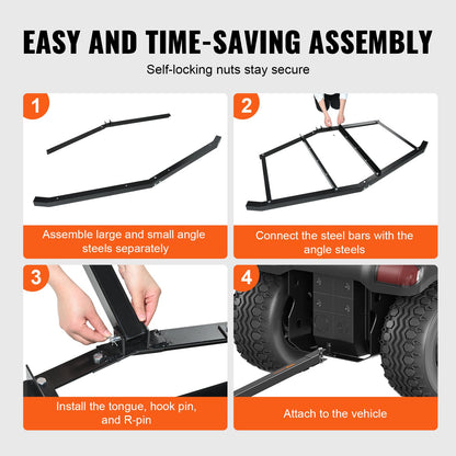 Driveway Drag, 76.57" Width Tow Behind Drag Harrow, Q235 Steel Driveway Grader with Adjustable Bars, Support V952-QYPQYP74INCH4BO1ZV0