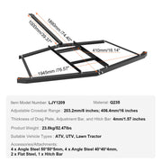Driveway Drag, 76.57" Width Tow Behind Drag Harrow, Q235 Steel Driveway Grader with Adjustable Bars, Support V952-QYPQYP74INCH4BO1ZV0