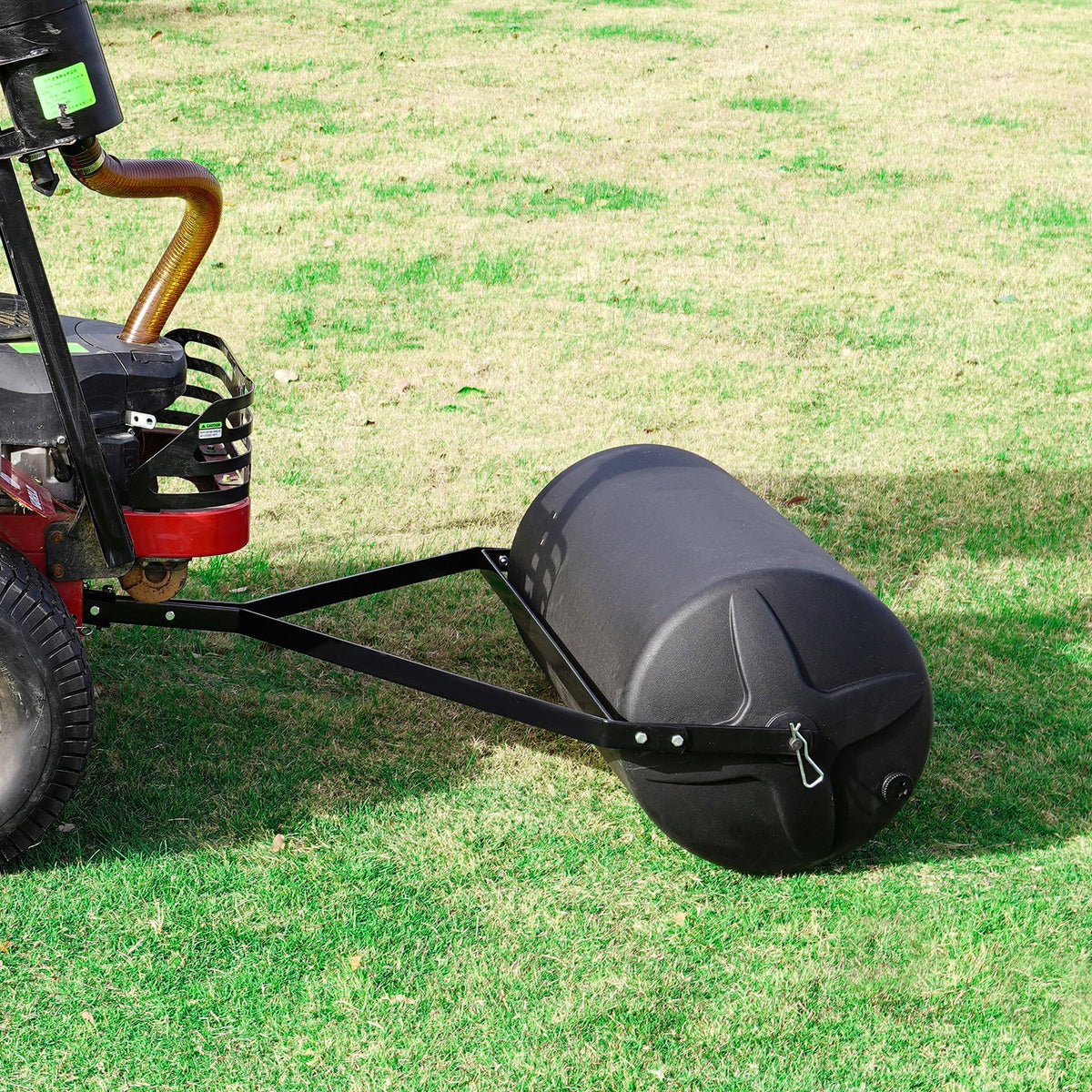 Tow Behind Lawn Roller, 400lbs Sand/Water Filled Yard Roller, LLDPE Drum and Steel Frame Sod Roller with V952-QYSCPGL400B353QE4V0