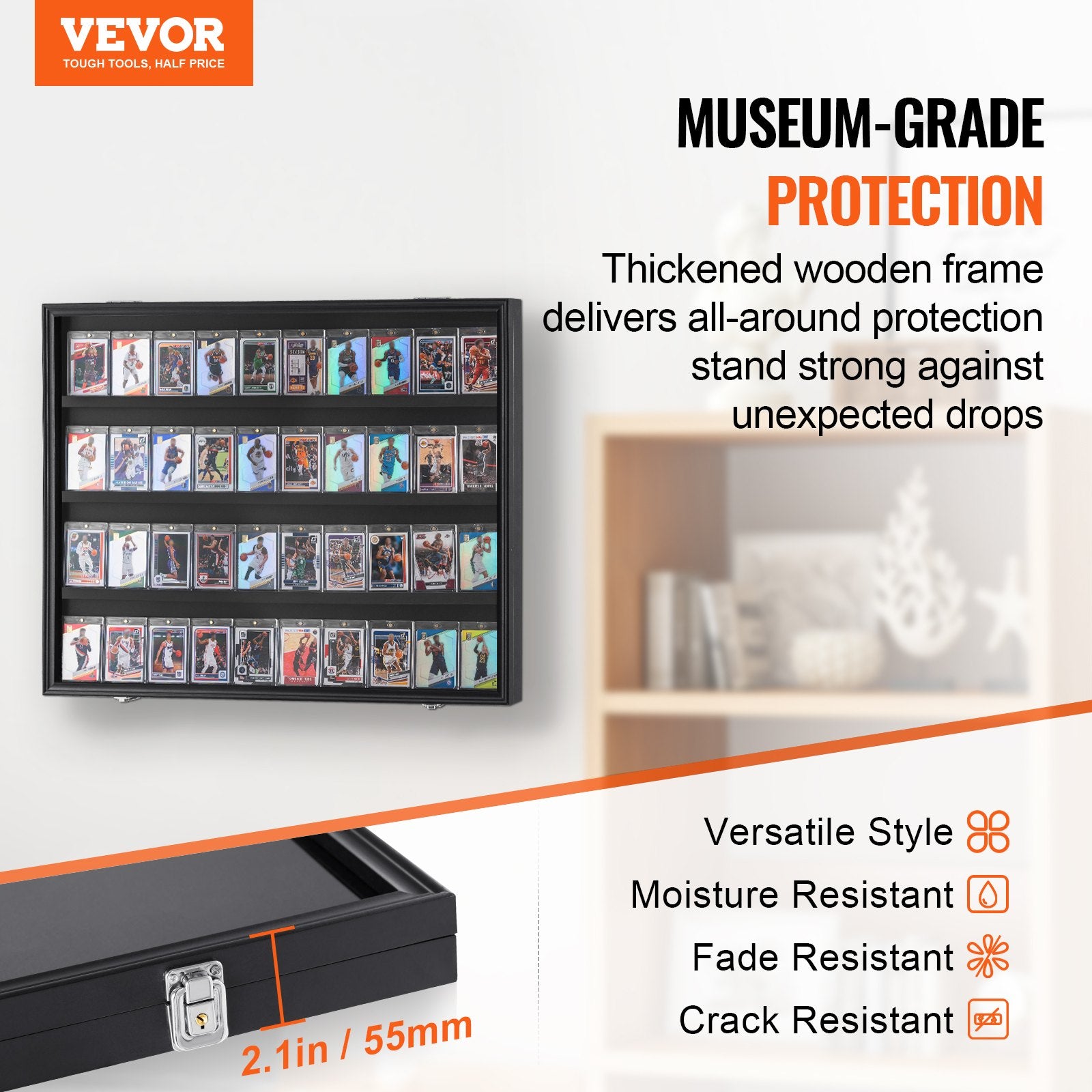 36 Graded Sports Card Display Case, 775 x 617 x 55 mm, Baseball Card Display Frame with 98% UV Protection V952-QYZSKJHX2433JF9USV0