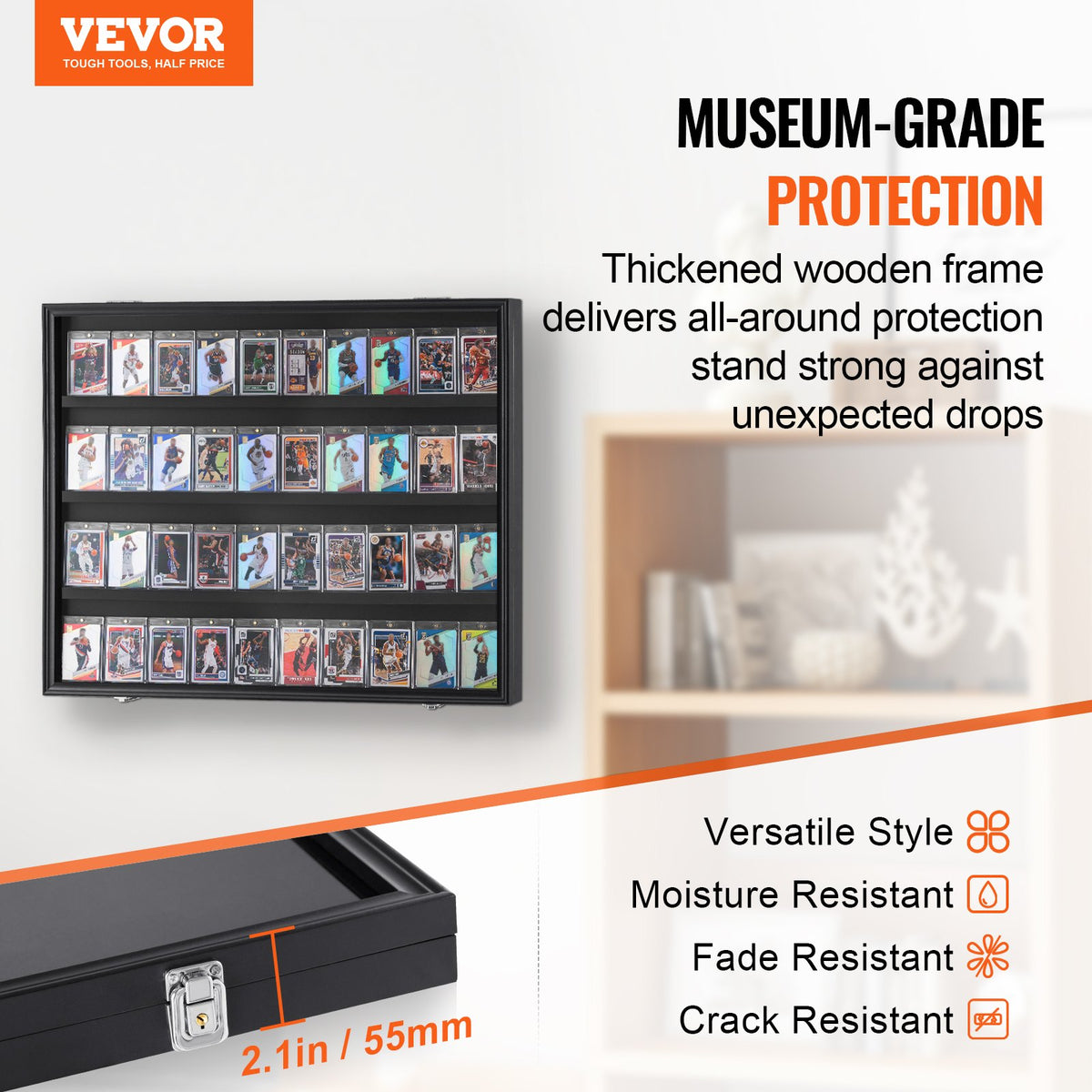 36 Graded Sports Card Display Case, 775 x 617 x 55 mm, Baseball Card Display Frame with 98% UV Protection V952-QYZSKJHX2433JF9USV0