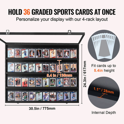 36 Graded Sports Card Display Case, 775 x 617 x 55 mm, Baseball Card Display Frame with 98% UV Protection V952-QYZSKJHX2433JF9USV0