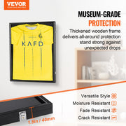 Jersey Display Frame Case, 590 x 790 x 40 mm, Large Lockable Sport Jersey Shadow Box with 98% UV Protection V952-QYZSKJZX233356UORV0