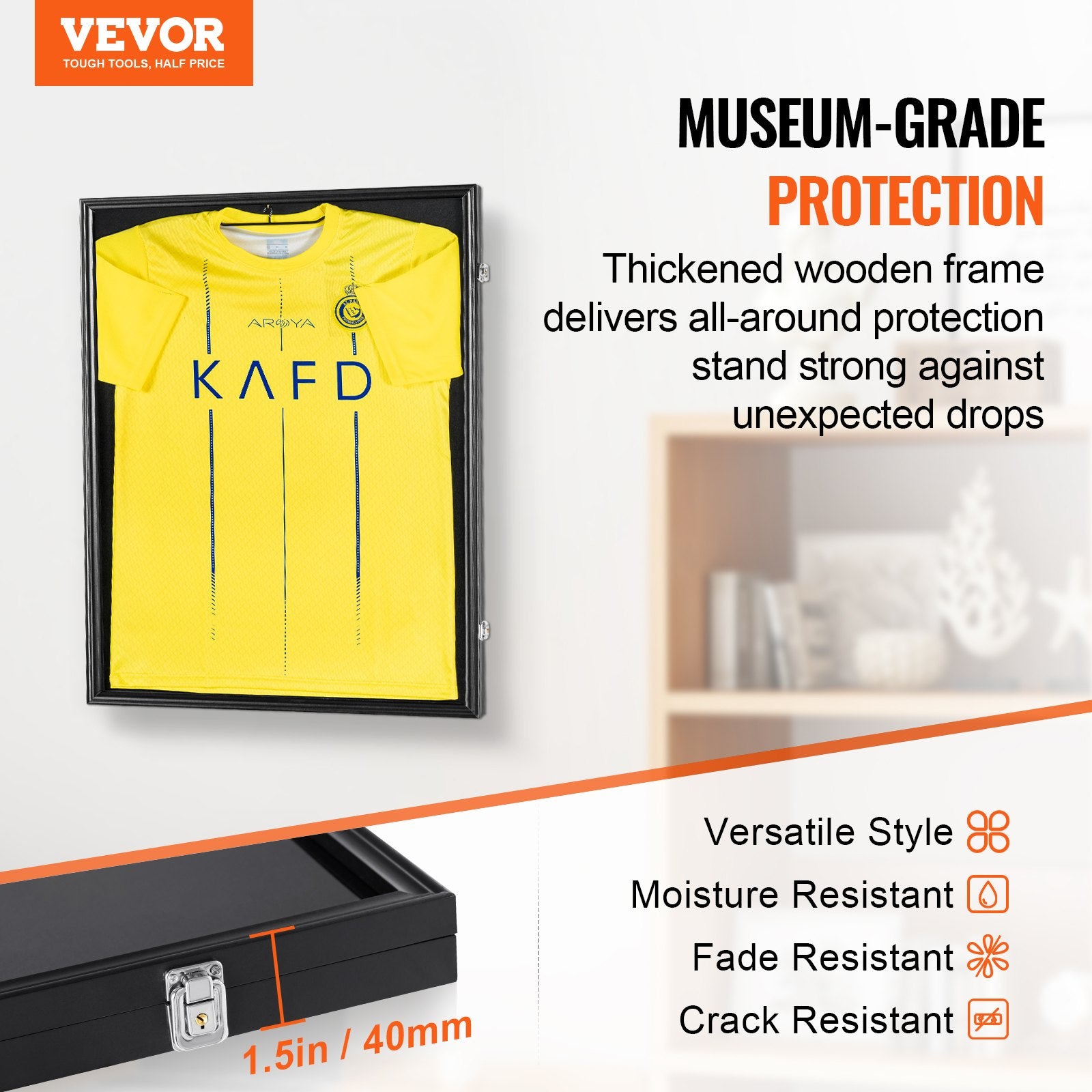 2PCs Jersey Display Frame Case, 590 x 790 x 40 mm, Large Lockable Sport Jersey Shadow Box with 98% UV V952-QYZSKJZX2333OS400V0