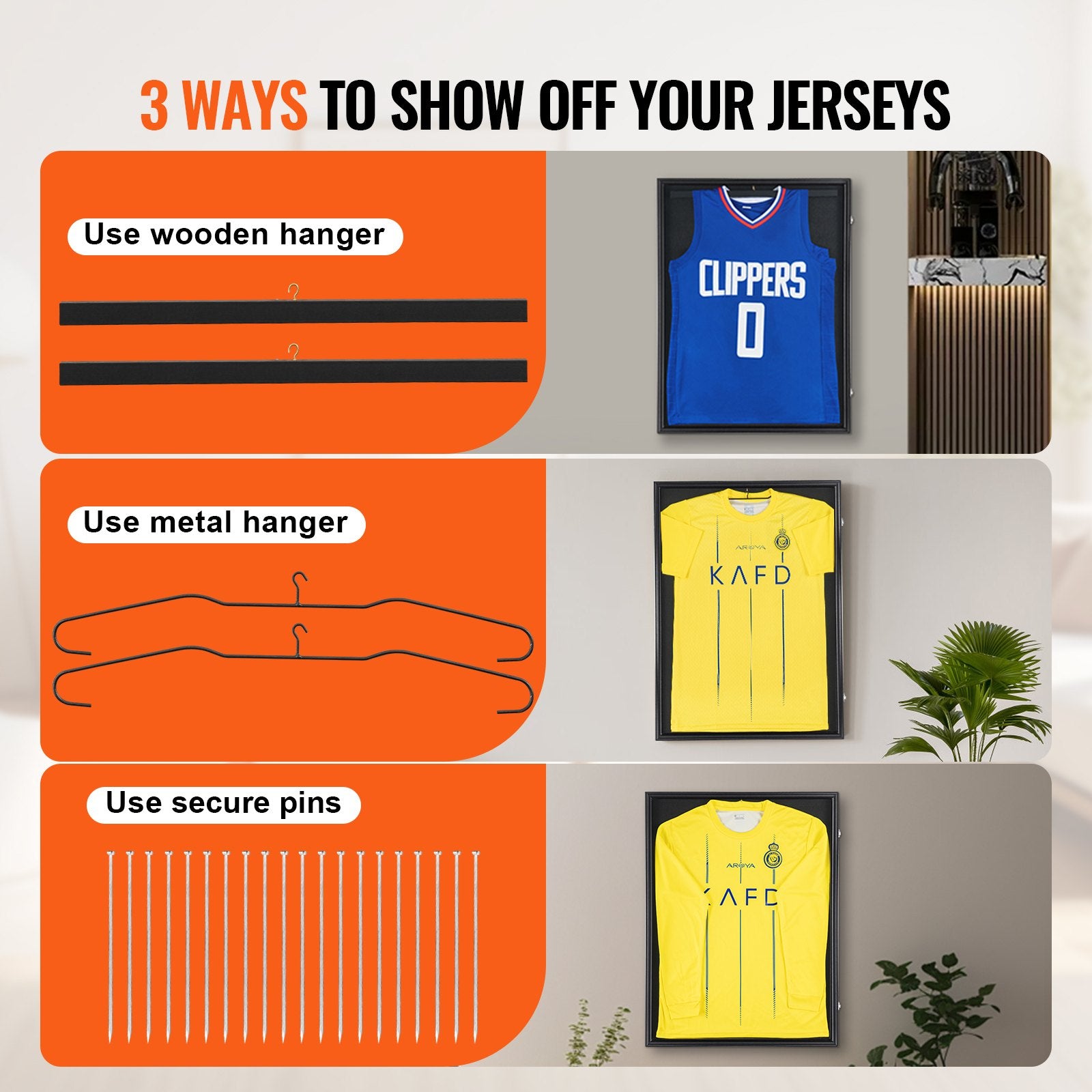 2PCs Jersey Display Frame Case, 590 x 790 x 40 mm, Large Lockable Sport Jersey Shadow Box with 98% UV V952-QYZSKJZX2333OS400V0