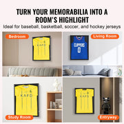 2PCs Jersey Display Frame Case, 590 x 790 x 40 mm, Large Lockable Sport Jersey Shadow Box with 98% UV V952-QYZSKJZX2333OS400V0